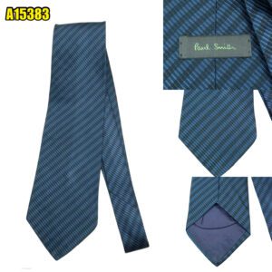 Paul Smith Tie Silk Navy Black Stripe England (US Import Tax Included) มุมที่ 1