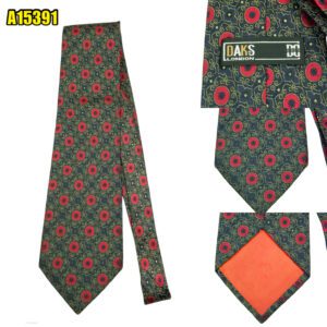 DAKS Tie Silk Black Red Dot Korea (US Import Tax Included) มุมที่ 1