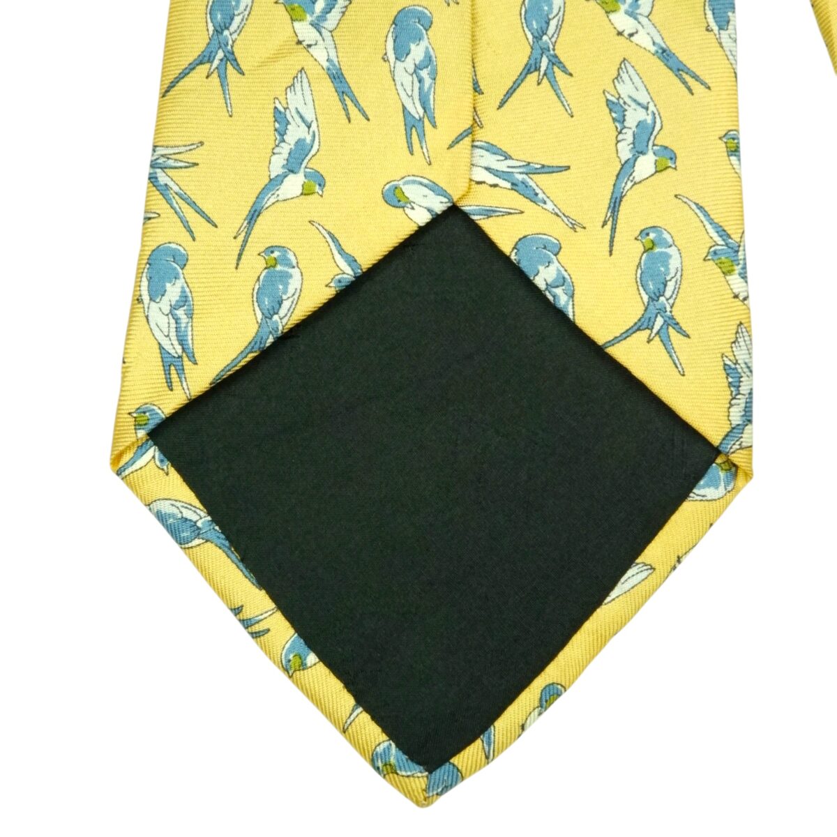 a15408 5 Dunhill Tie Silk Yellow Bird Italy (US Import Tax Included) มุมที่ 5