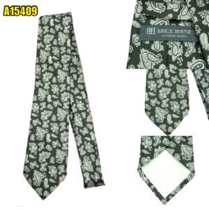 Brick House Tie PE Black Silver Paisley China (US Import Tax Included) มุมที่ 1