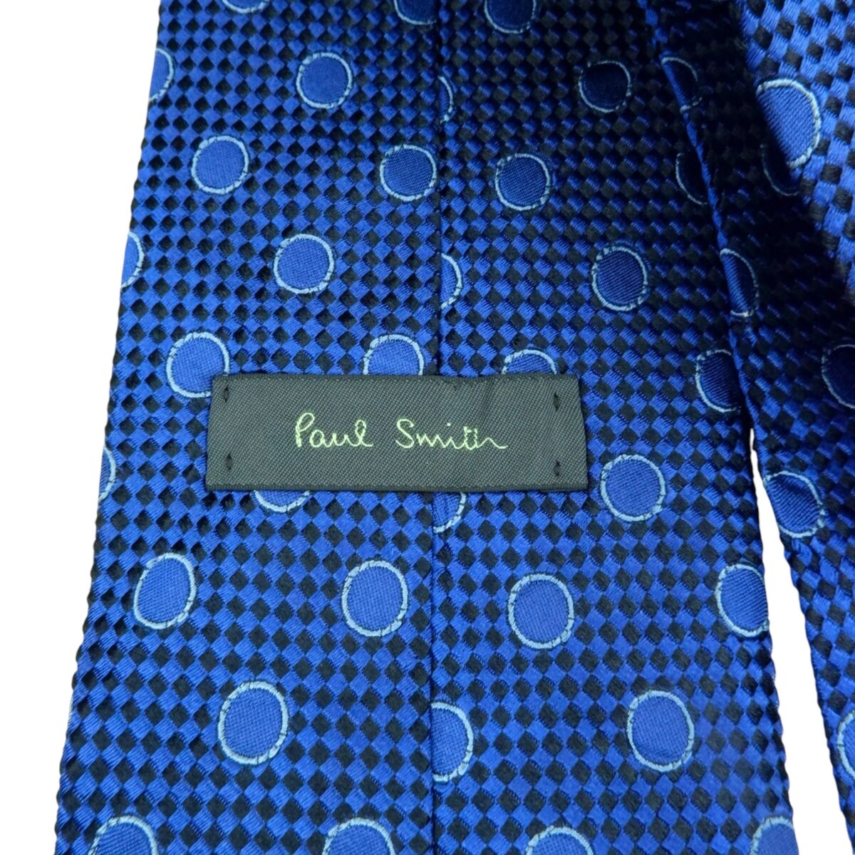 Paul Smith Tie Silk Blue Geometric Italy (US Import Tax Included) | mesabb clothing Paul Smith Tie Silk Blue Geometric Italy (US Import Tax Included) มุมที่ 6