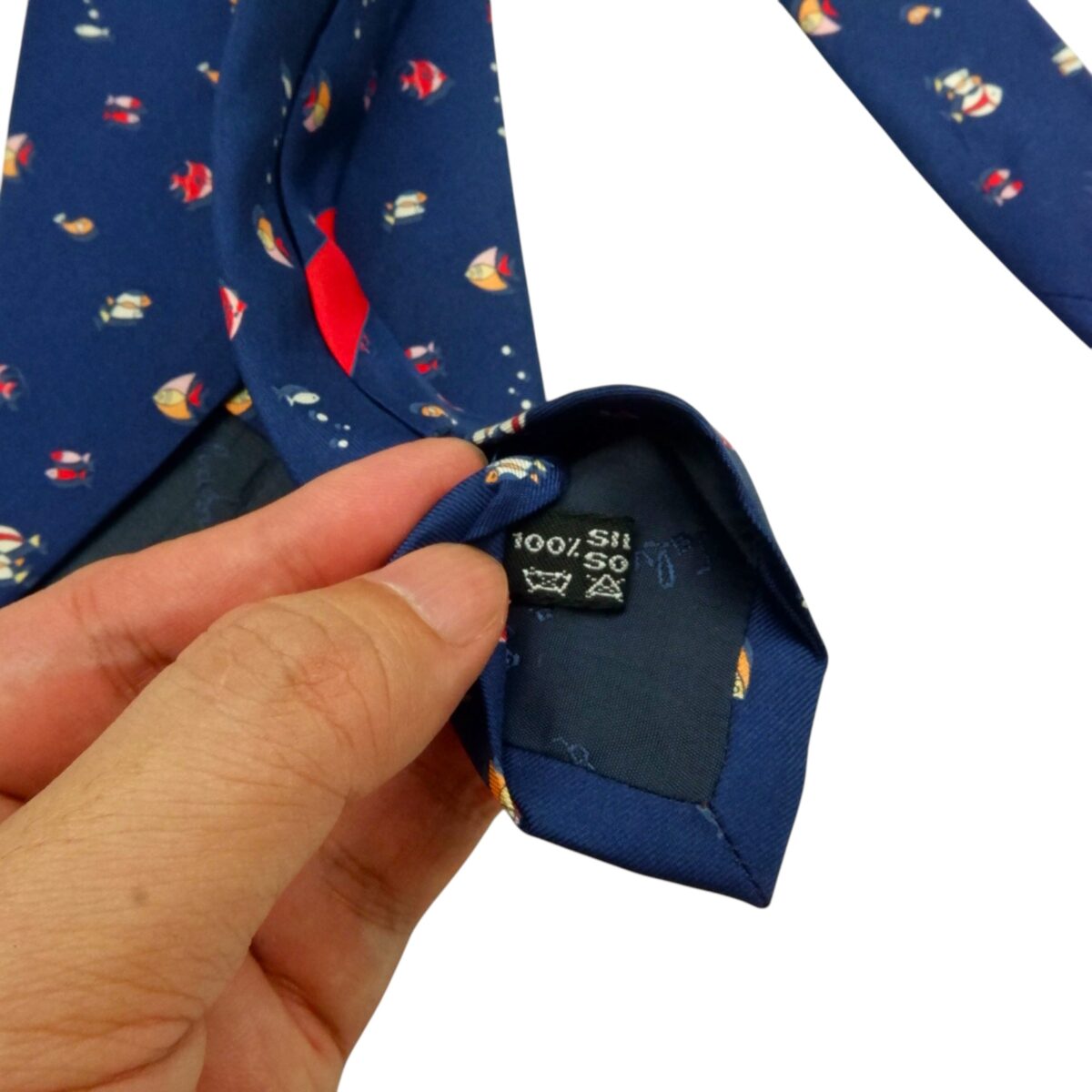 a15416 6 Salvatore Ferragamo Tie Silk Blue Italy (US Import Tax Included) มุมที่ 6