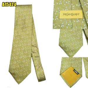 Yves Saint Laurent Tie Silk Dark Beige Vine Japan (US Import Tax Included) มุมที่ 1