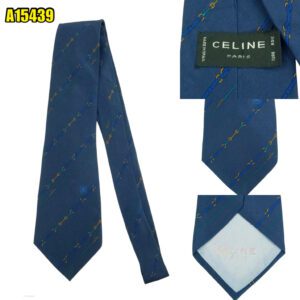 Celine Tie Silk Navy Chain Stripe Spain (US Import Tax Included) มุมที่ 1
