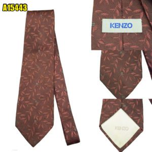 Kenzo Tie Silk Brown Leafy Vine Japan (US Import Tax Included) มุมที่ 1