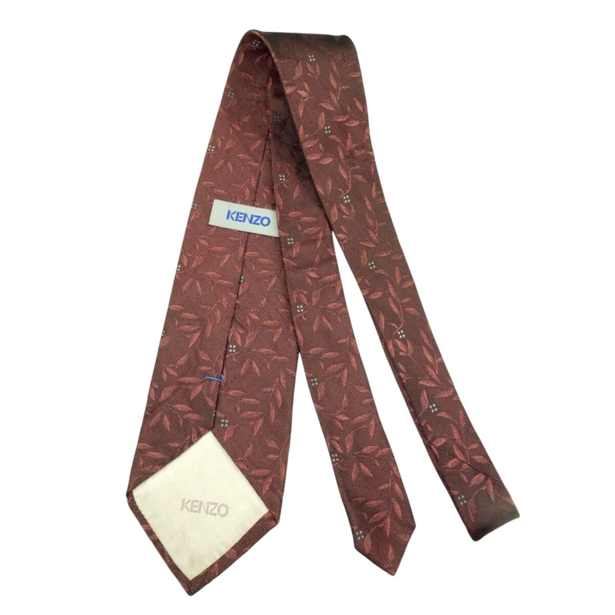 Kenzo Tie Silk Brown Leafy Vine Japan (US Import Tax Included) | mesabb clothing Kenzo Tie Silk Brown Leafy Vine Japan (US Import Tax Included) มุมที่ 4