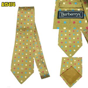 Burberry Tie Silk Brown Geometric Japan (US Import Tax Included) มุมที่ 1