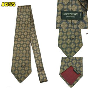 Givenchy Tie Silk Black Brown Geometric Korea (US Import Tax Included) มุมที่ 1