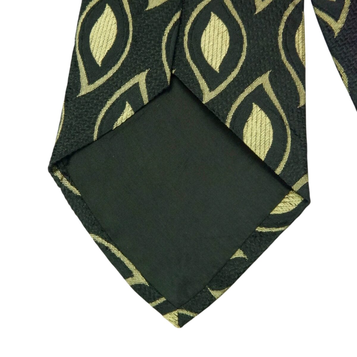 a15476 5 Hugo Boss Tie Silk Black Beige Geometric Italy (US Import Tax Included) มุมที่ 5