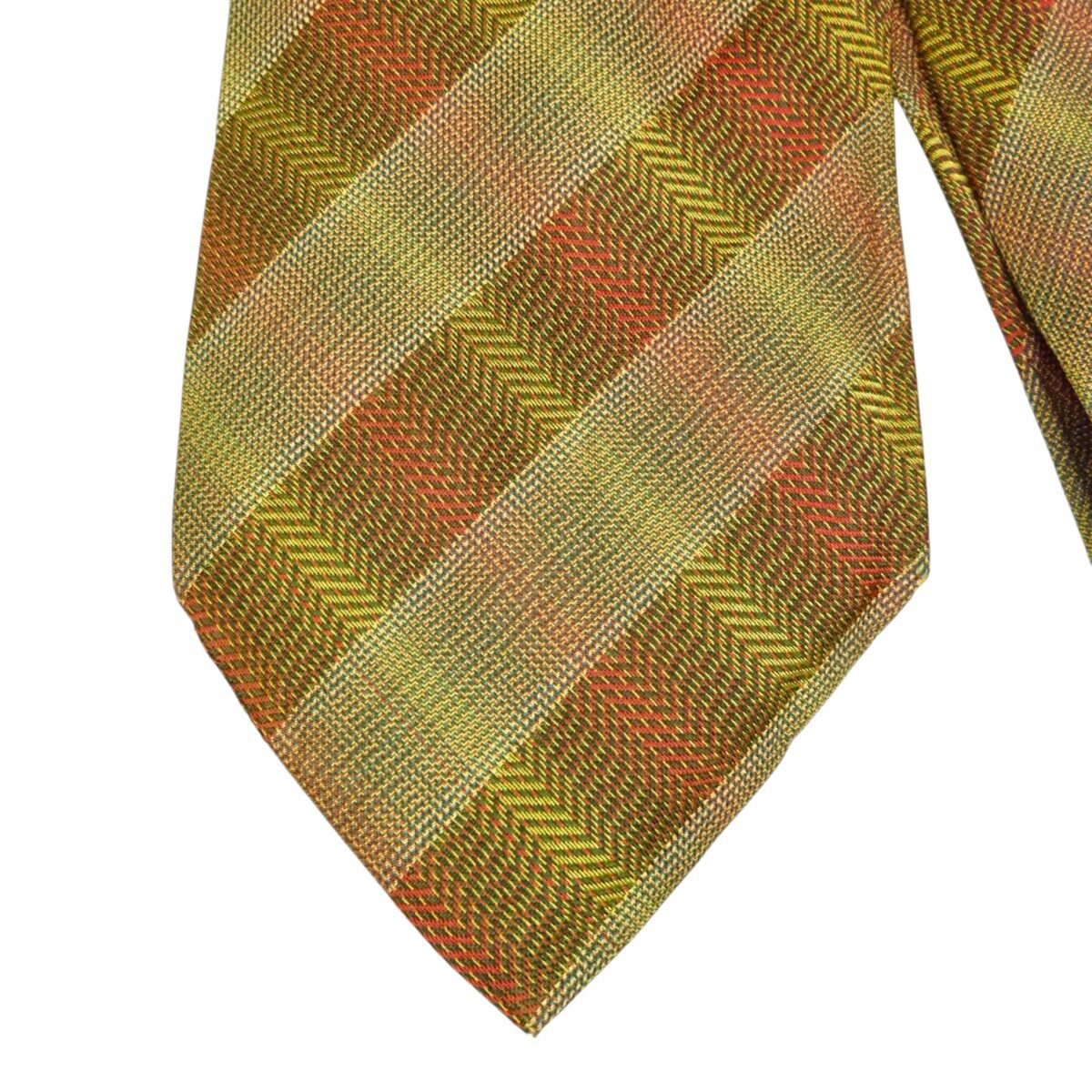 Trussardi Tie Silk Brown Stripe Italy (US Import Tax Included) | mesabb clothing Trussardi Tie Silk Brown Stripe Italy (US Import Tax Included) มุมที่ 3