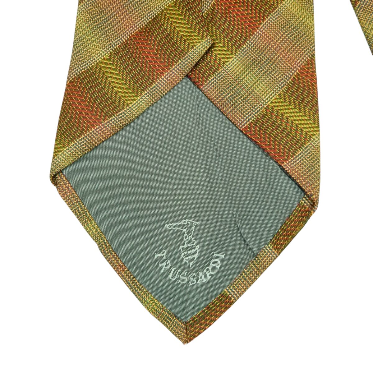 Trussardi Tie Silk Brown Stripe Italy (US Import Tax Included) | mesabb clothing Trussardi Tie Silk Brown Stripe Italy (US Import Tax Included) มุมที่ 5