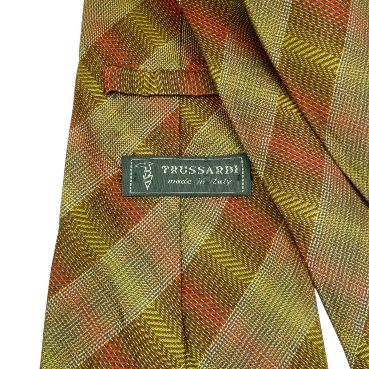 Trussardi Tie Silk Brown Stripe Italy (US Import Tax Included) | mesabb clothing Trussardi Tie Silk Brown Stripe Italy (US Import Tax Included) มุมที่ 6