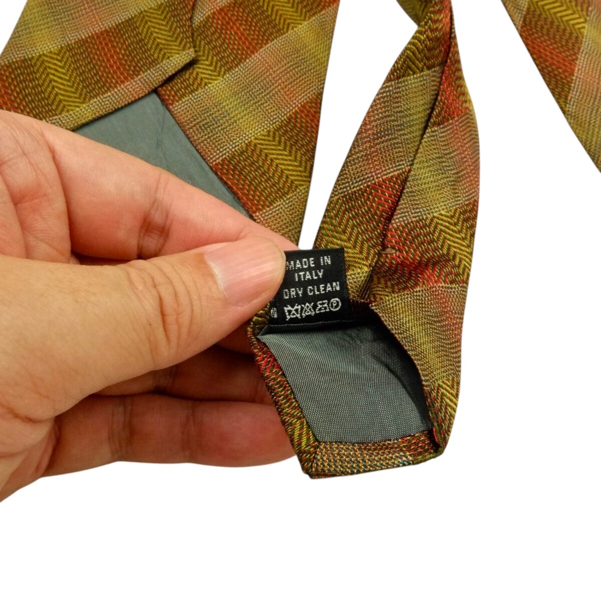 Trussardi Tie Silk Brown Stripe Italy (US Import Tax Included) | mesabb clothing Trussardi Tie Silk Brown Stripe Italy (US Import Tax Included) มุมที่ 8
