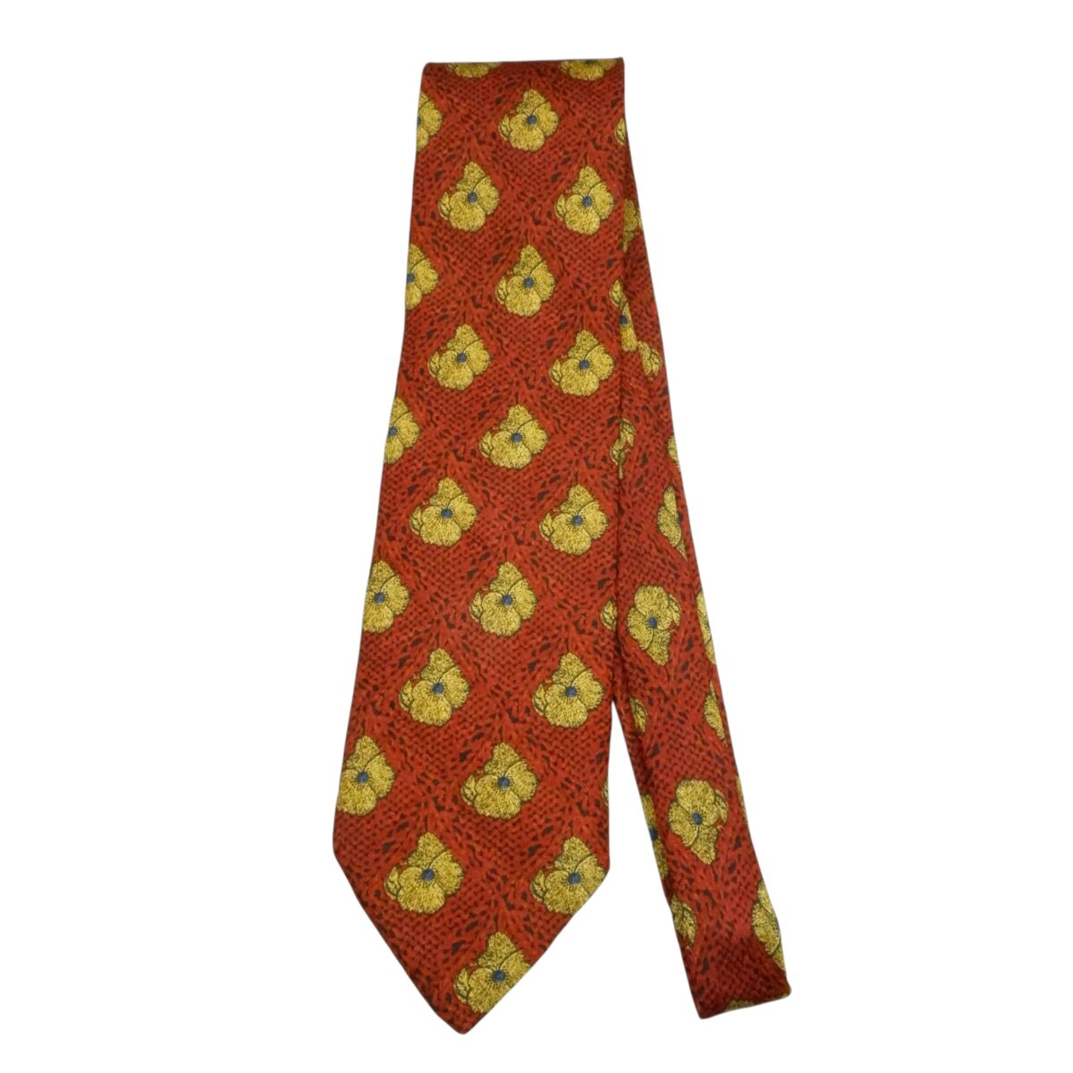 a15482 2 Ermenegildo Zegna Tie Silk Maroon Floral Italy (US Import Tax Included) มุมที่ 2