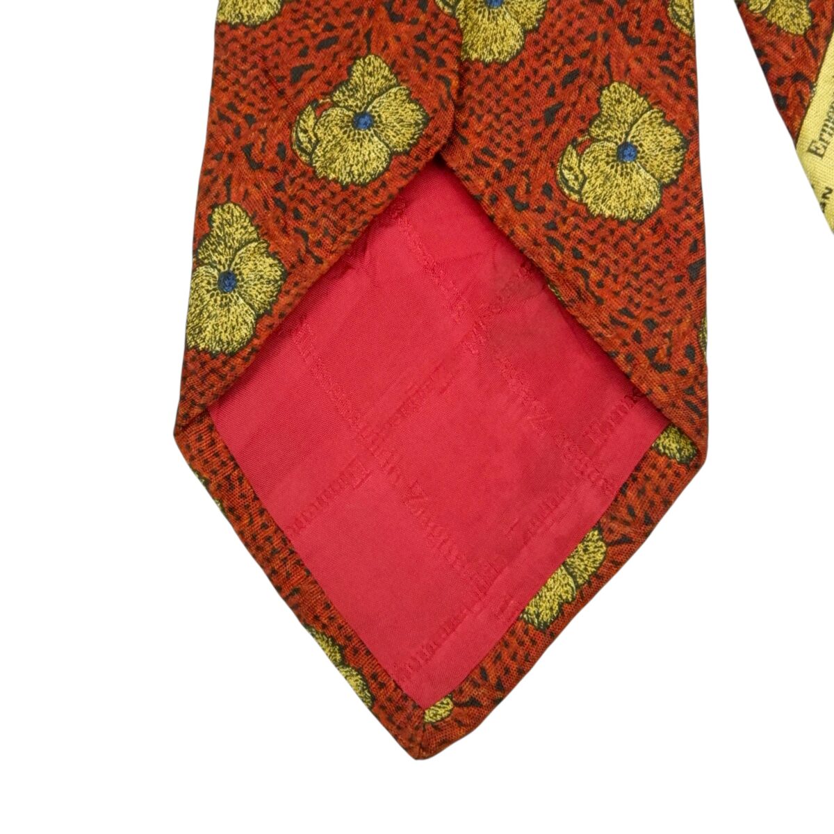 a15482 5 Ermenegildo Zegna Tie Silk Maroon Floral Italy (US Import Tax Included) มุมที่ 5