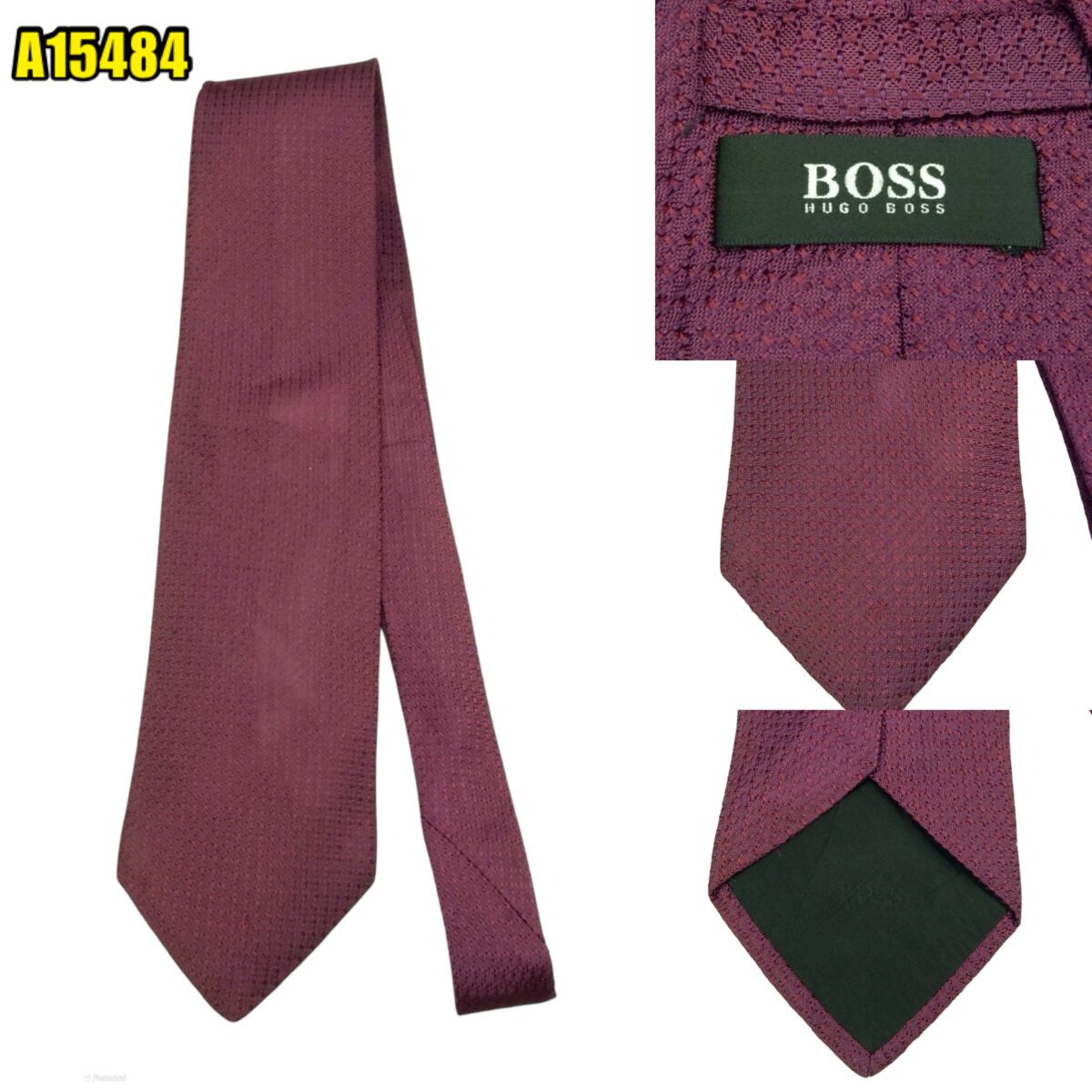 created by photogrid Hugo Boss Tie Silk Maroon Italy (US Import Tax Included) มุมที่ 1