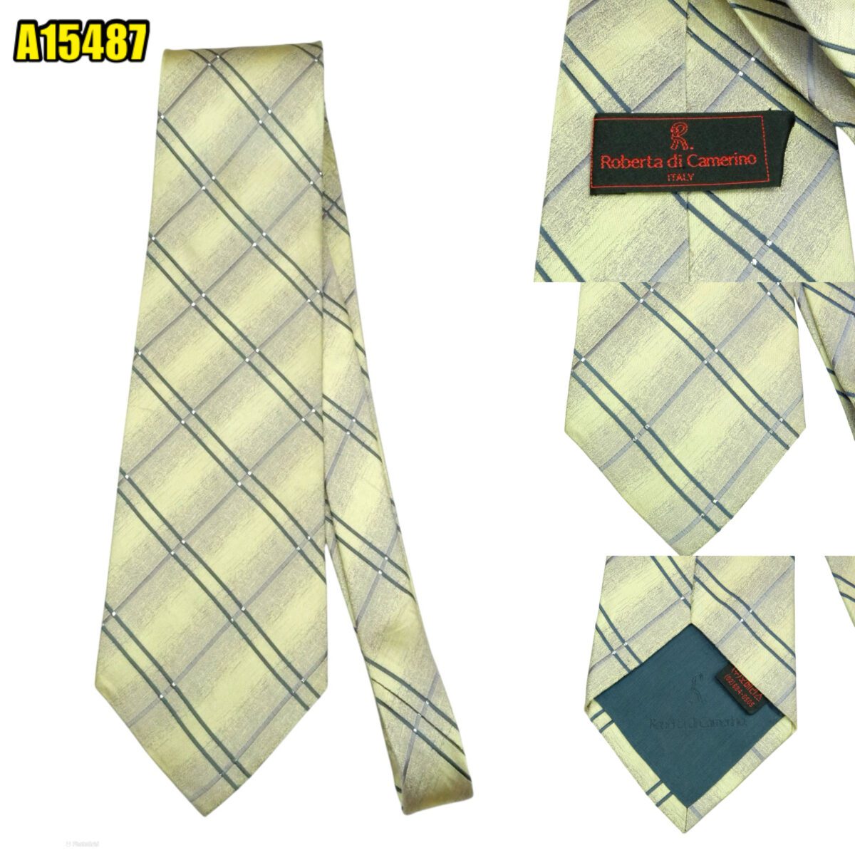 created by photogrid Roberta Di Camerino Tie Silk Beige Stripe Korea (US Import Tax Included) มุมที่ 1