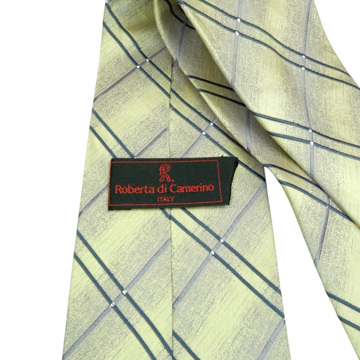a15487 6 Roberta Di Camerino Tie Silk Beige Stripe Korea (US Import Tax Included) มุมที่ 6