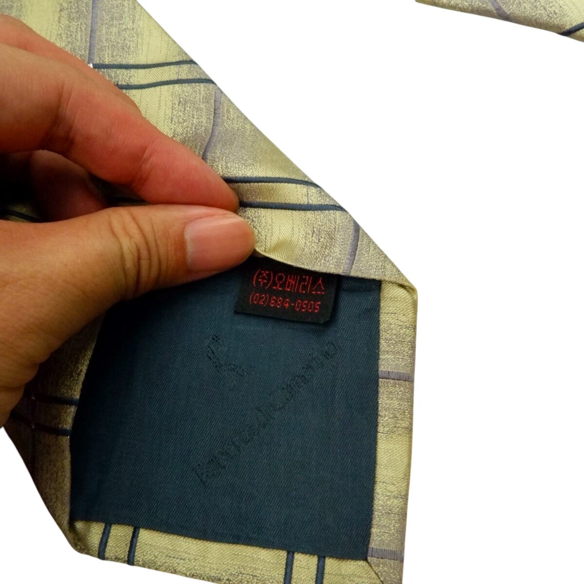 a15487 7 Roberta Di Camerino Tie Silk Beige Stripe Korea (US Import Tax Included) มุมที่ 7