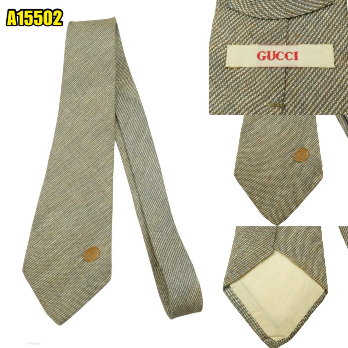 created by photogrid Gucci Tie Linen Gray Italy (US Import Tax Included) มุมที่ 1