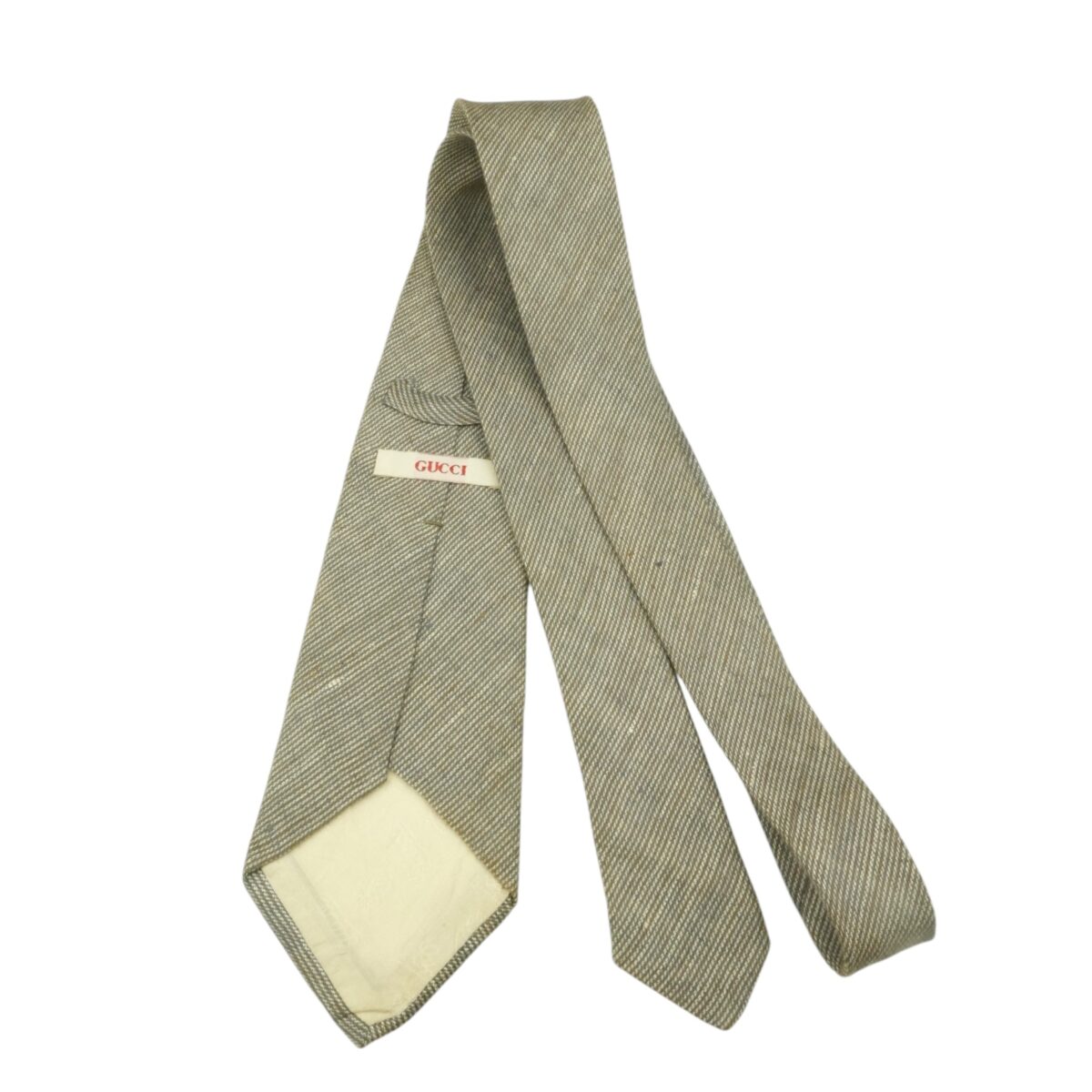 a15502 4 Gucci Tie Linen Gray Italy (US Import Tax Included) มุมที่ 4