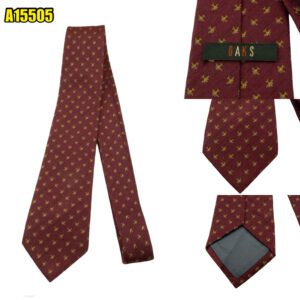 DAKS Tie Silk PE Brown Geometric Korea (US Import Tax Included) มุมที่ 1