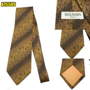 Balmain Tie Silk Brown Stripe Korea (US Import Tax Included) มุมที่ 1