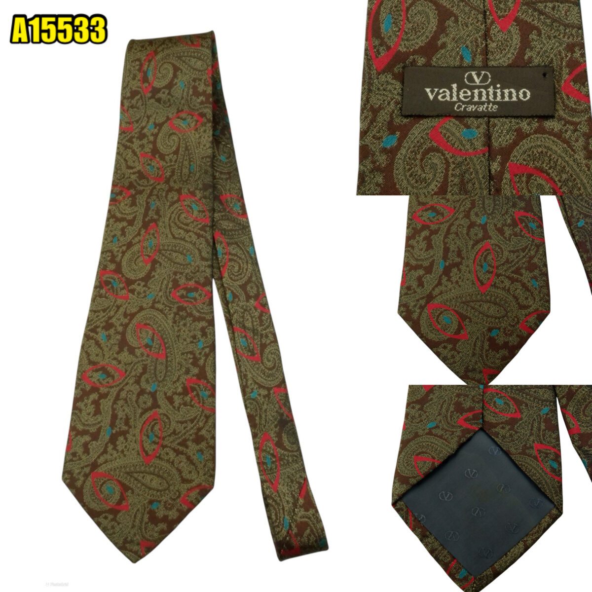Valentino Tie Silk Brown Paisley (US Import Tax Included) | mesabb clothing Valentino Tie Silk Brown Paisley (US Import Tax Included) มุมที่ 1
