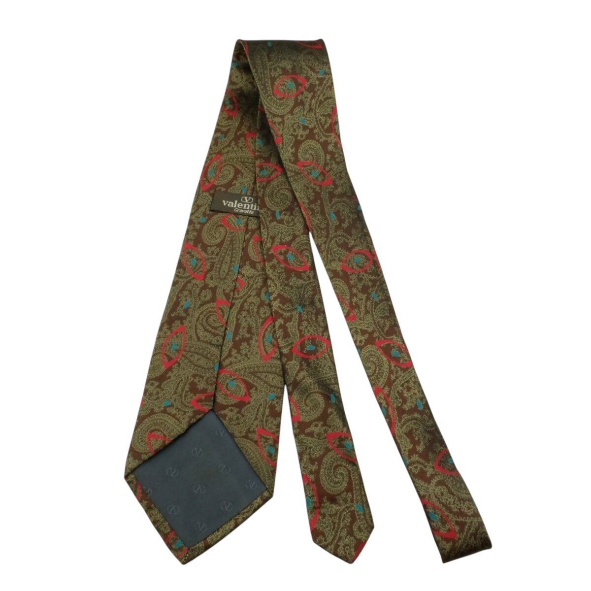 Valentino Tie Silk Brown Paisley (US Import Tax Included) | mesabb clothing Valentino Tie Silk Brown Paisley (US Import Tax Included) มุมที่ 4