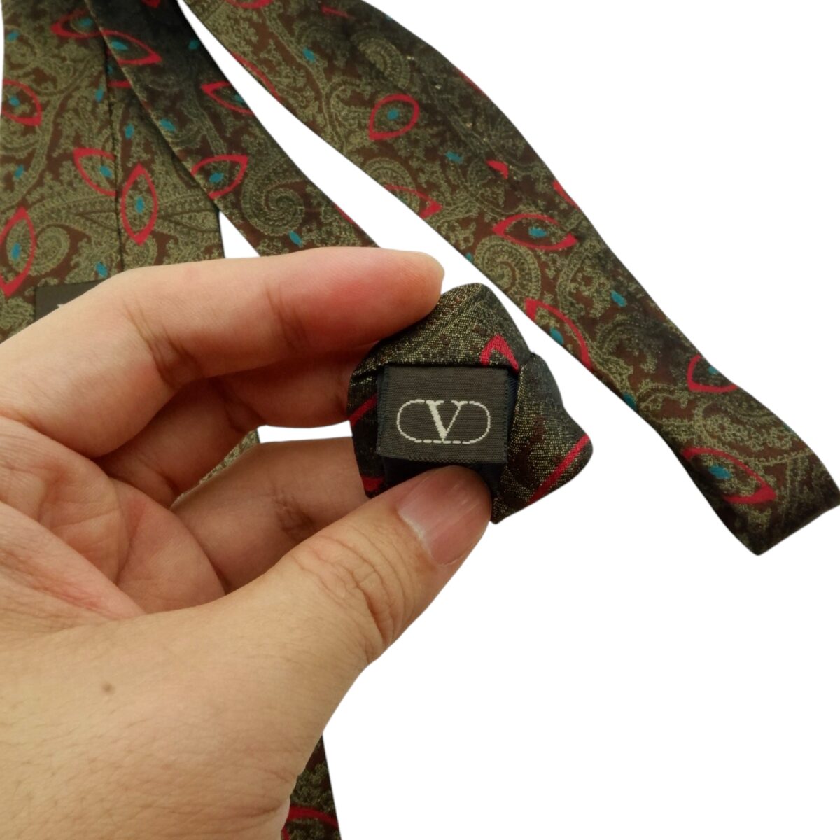 Valentino Tie Silk Brown Paisley (US Import Tax Included) | mesabb clothing Valentino Tie Silk Brown Paisley (US Import Tax Included) มุมที่ 7