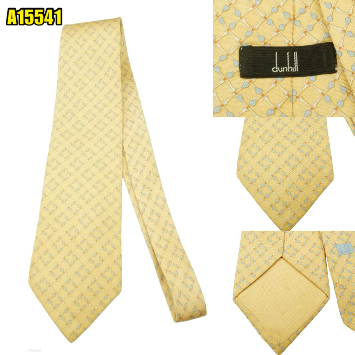created by photogrid Dunhill Tie Silk Yellow Geometric (US Import Tax Included) มุมที่ 1