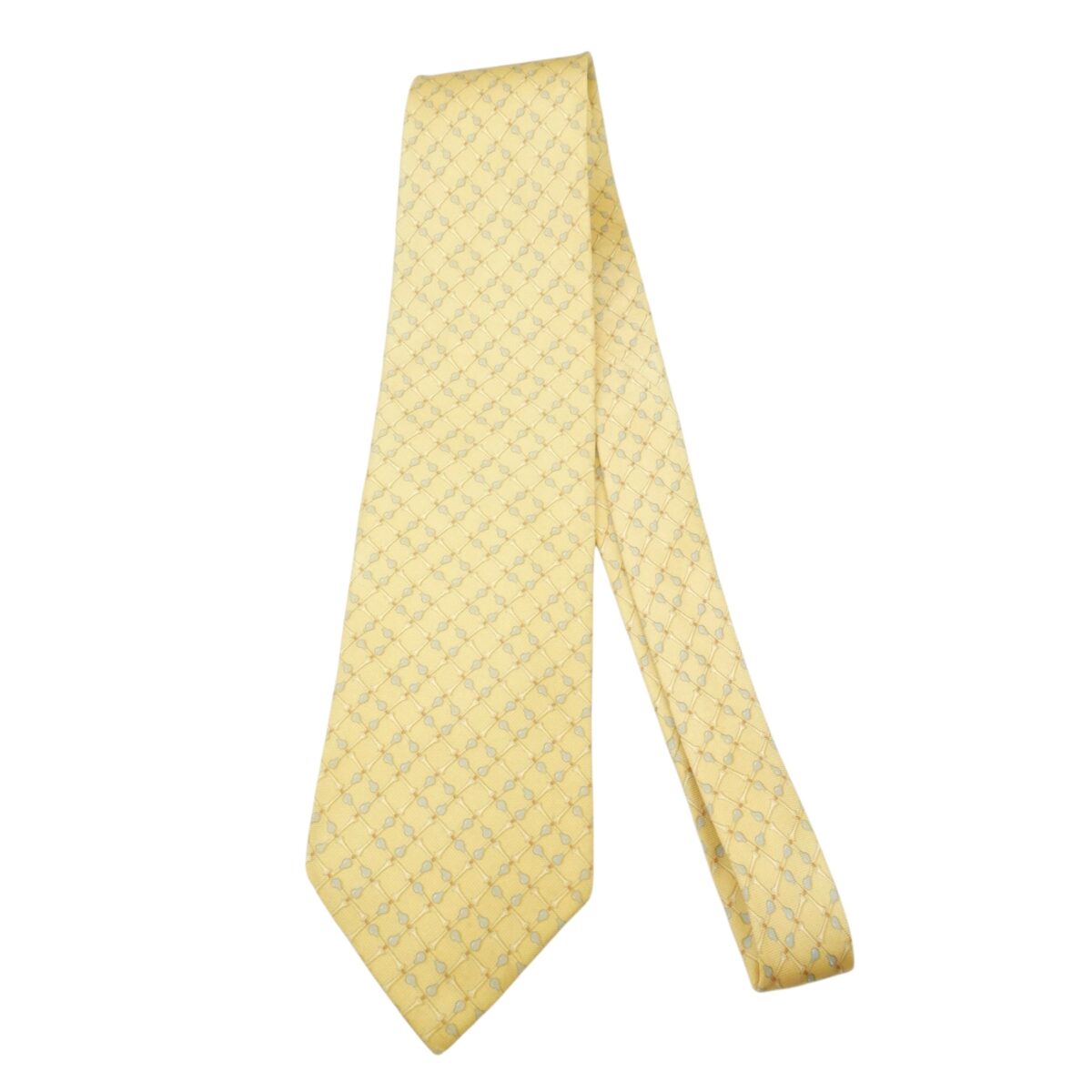 a15541 2 Dunhill Tie Silk Yellow Geometric (US Import Tax Included) มุมที่ 2