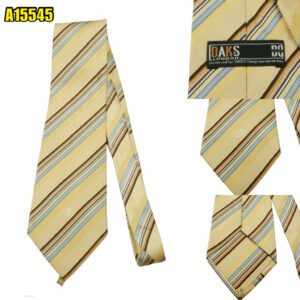 DAKS Tie Silk Beige Stripe Korea (US Import Tax Included) มุมที่ 1