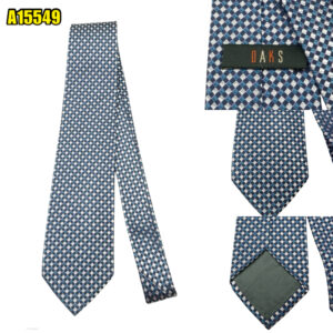 DAKS Tie Silk Blue Silver Korea (US Import Tax Included) มุมที่ 1