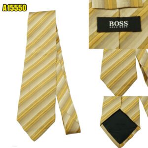 Hugo Boss Tie Silk Brown Stripe Italy (US Import Tax Included) มุมที่ 1
