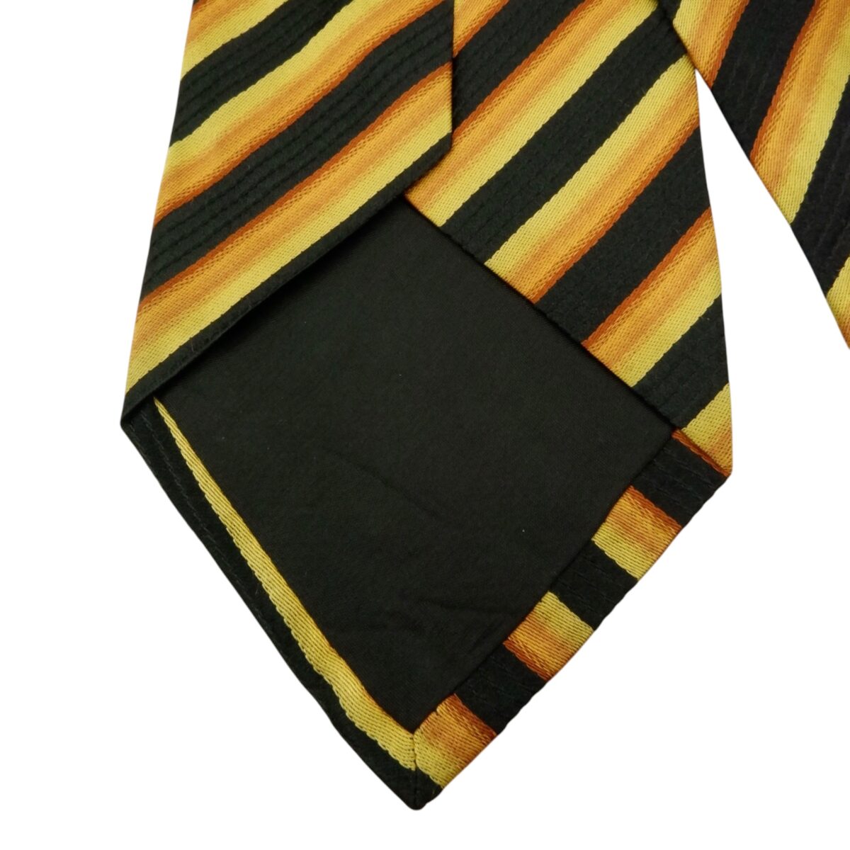 a15560 6 Hugo Boss Tie Silk Black Beige Stripe Italy (US Import Tax Included) มุมที่ 6
