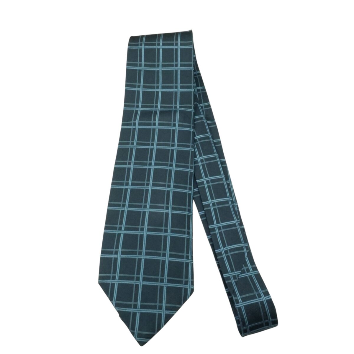 Gucci Tie Silk Black Blue Check Italy (US Import Tax Included) | mesabb clothing Gucci Tie Silk Black Blue Check Italy (US Import Tax Included) มุมที่ 2