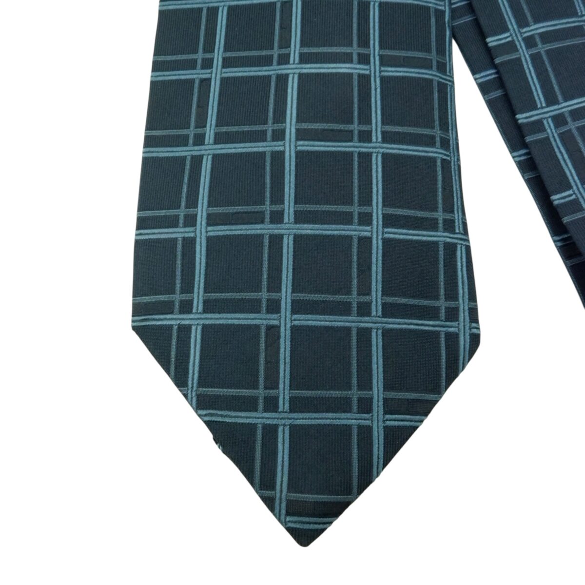 Gucci Tie Silk Black Blue Check Italy (US Import Tax Included) | mesabb clothing Gucci Tie Silk Black Blue Check Italy (US Import Tax Included) มุมที่ 3
