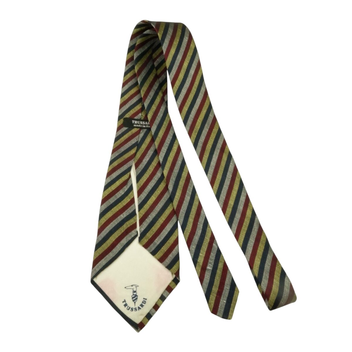 a15569 4 Trussardi Tie Silk Multicolor Stripe Italy (US Import Tax Included) มุมที่ 4