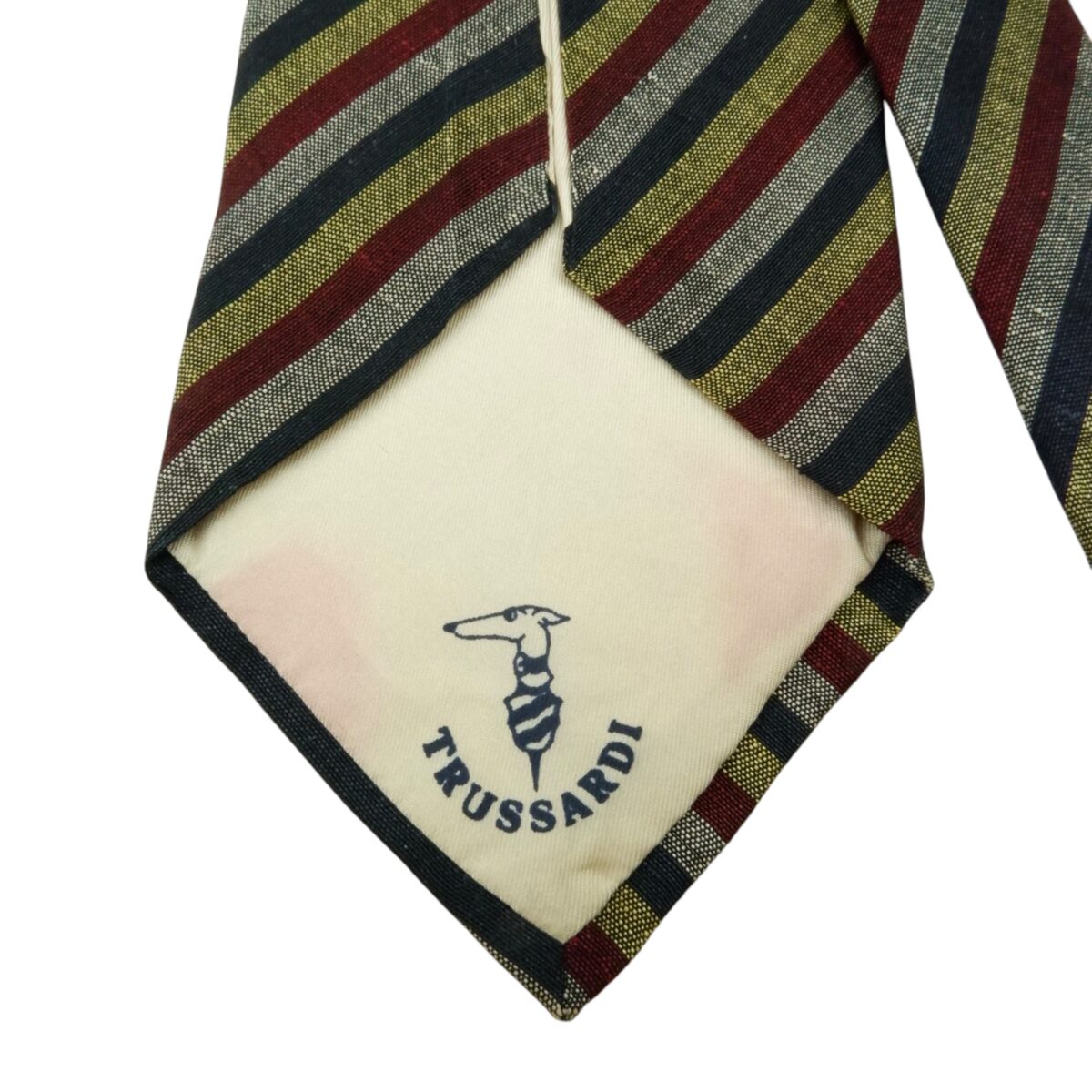 a15569 5 Trussardi Tie Silk Multicolor Stripe Italy (US Import Tax Included) มุมที่ 5