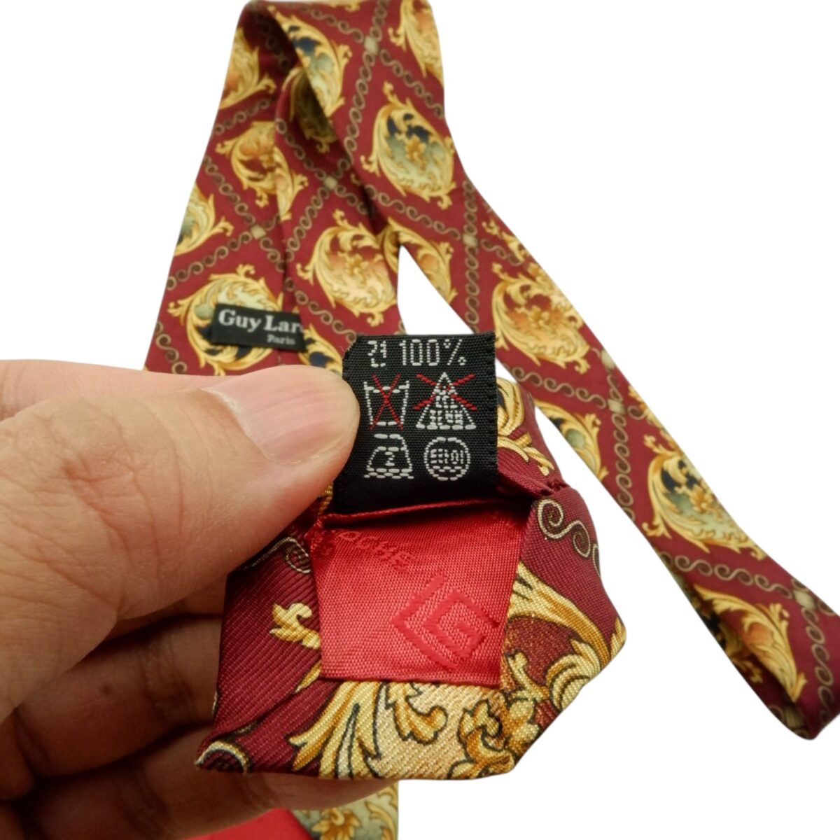 Guy Laroche Tie Silk Brown (US Import Tax Included) | mesabb clothing Guy Laroche Tie Silk Brown (US Import Tax Included) มุมที่ 8