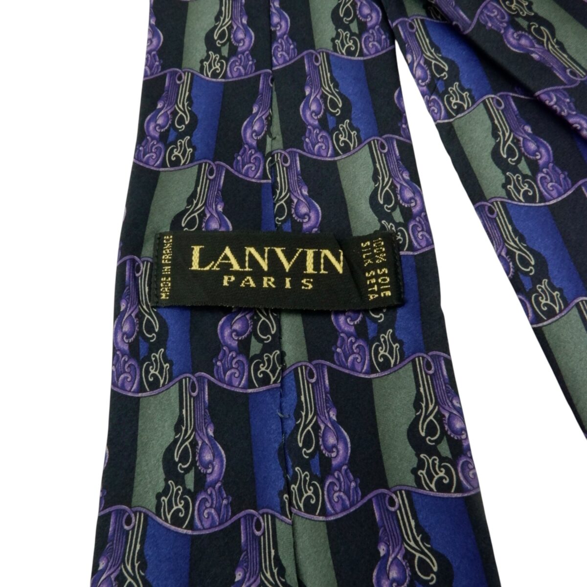 a15583 6 Lanvin Tie Silk Black France (US Import Tax Included) มุมที่ 6