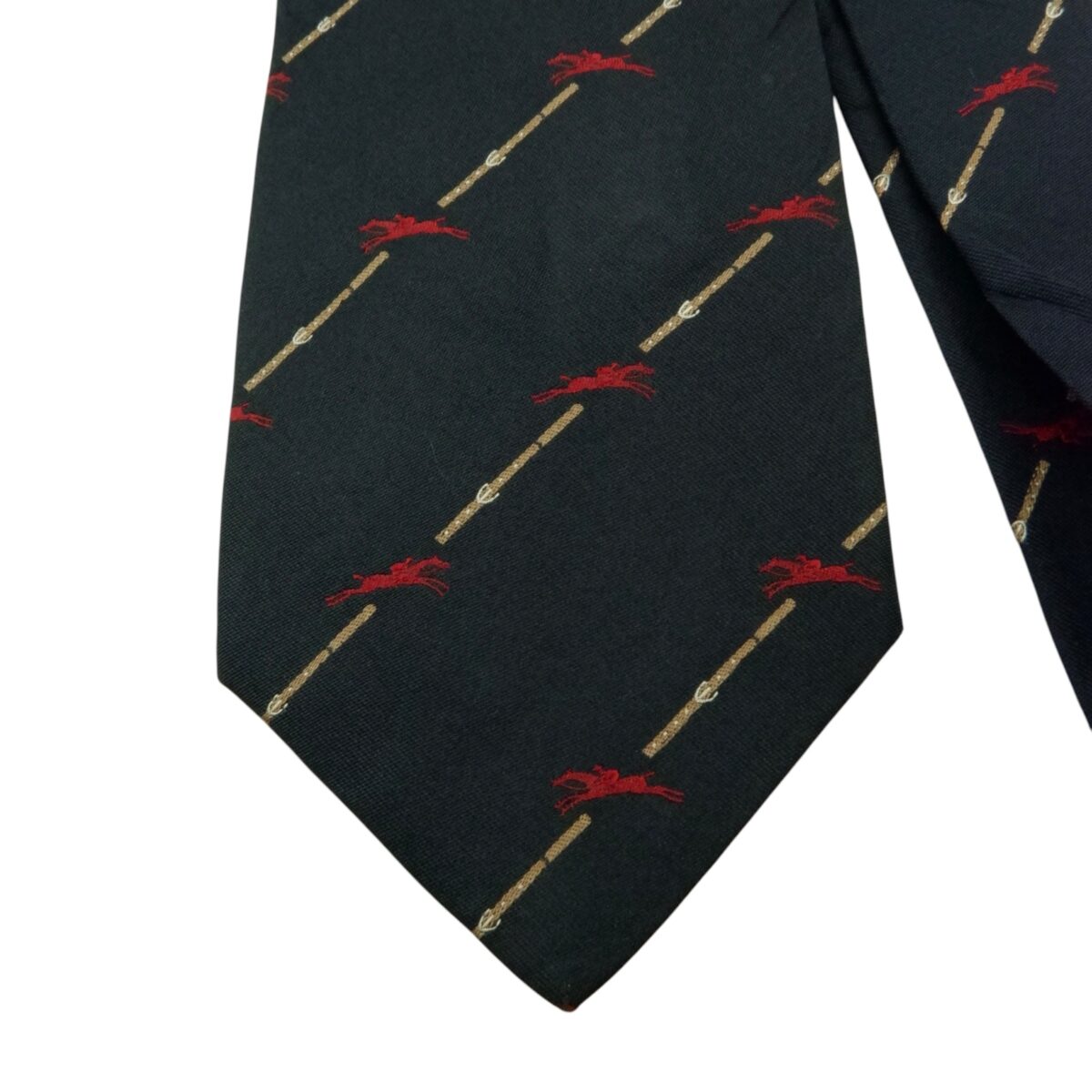 Longchamp Tie Silk Black Stripe Italy (US Import Tax Included) | mesabb clothing Longchamp Tie Silk Black Stripe Italy (US Import Tax Included) มุมที่ 3
