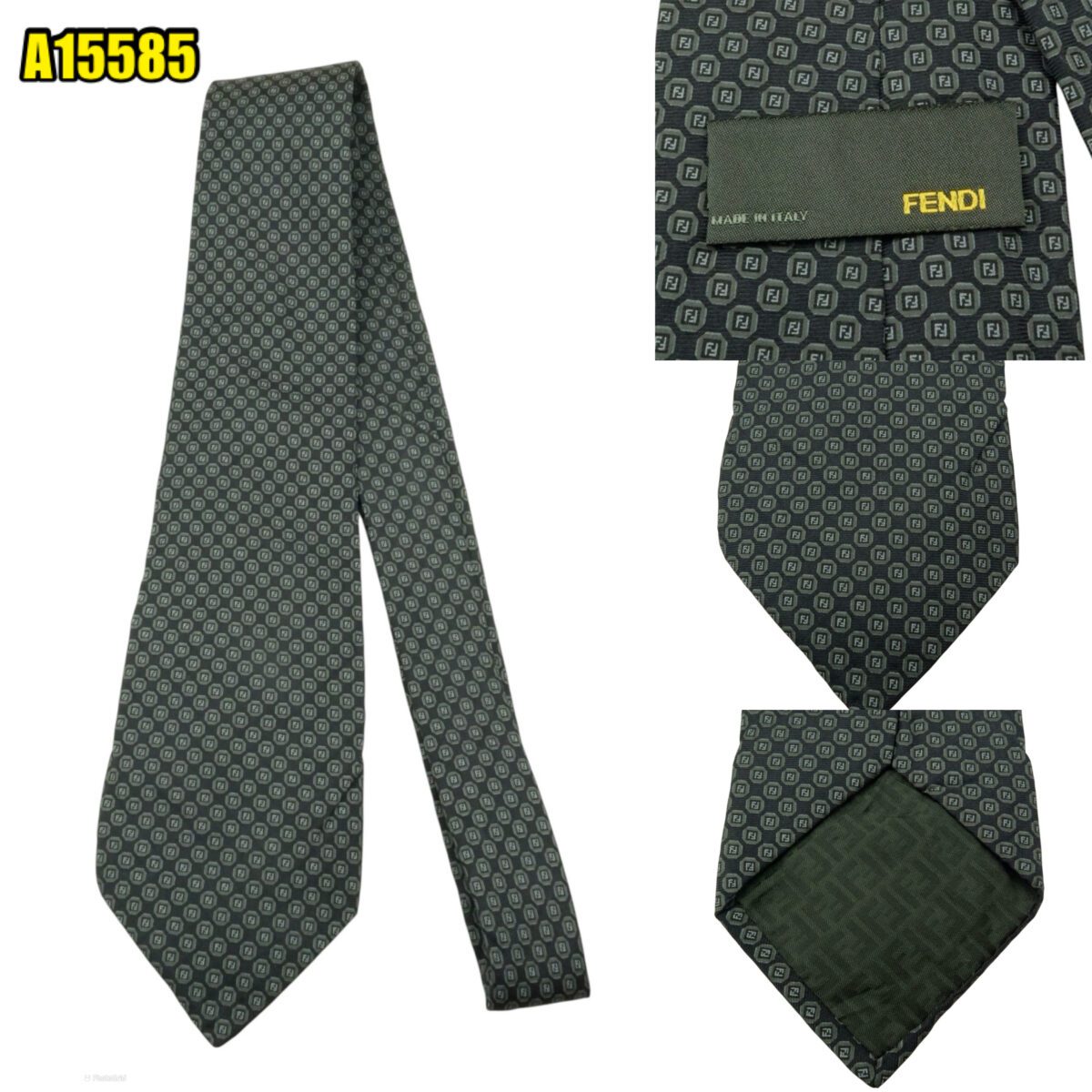 created by photogrid Fendi Tie Silk Black Italy (US Import Tax Included) มุมที่ 1