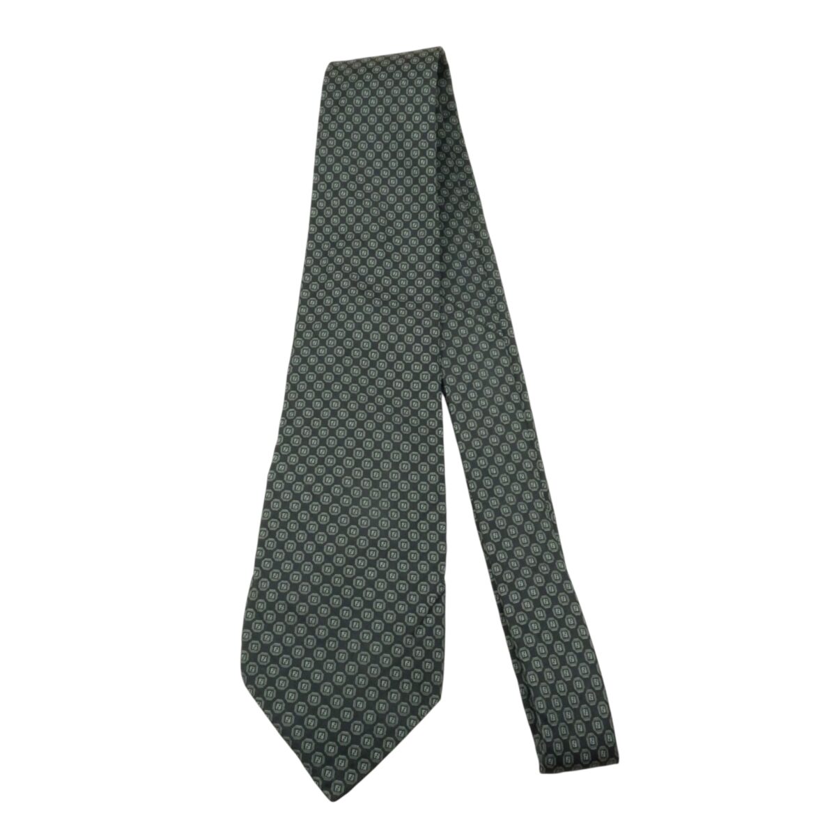 a15585 2 Fendi Tie Silk Black Italy (US Import Tax Included) มุมที่ 2