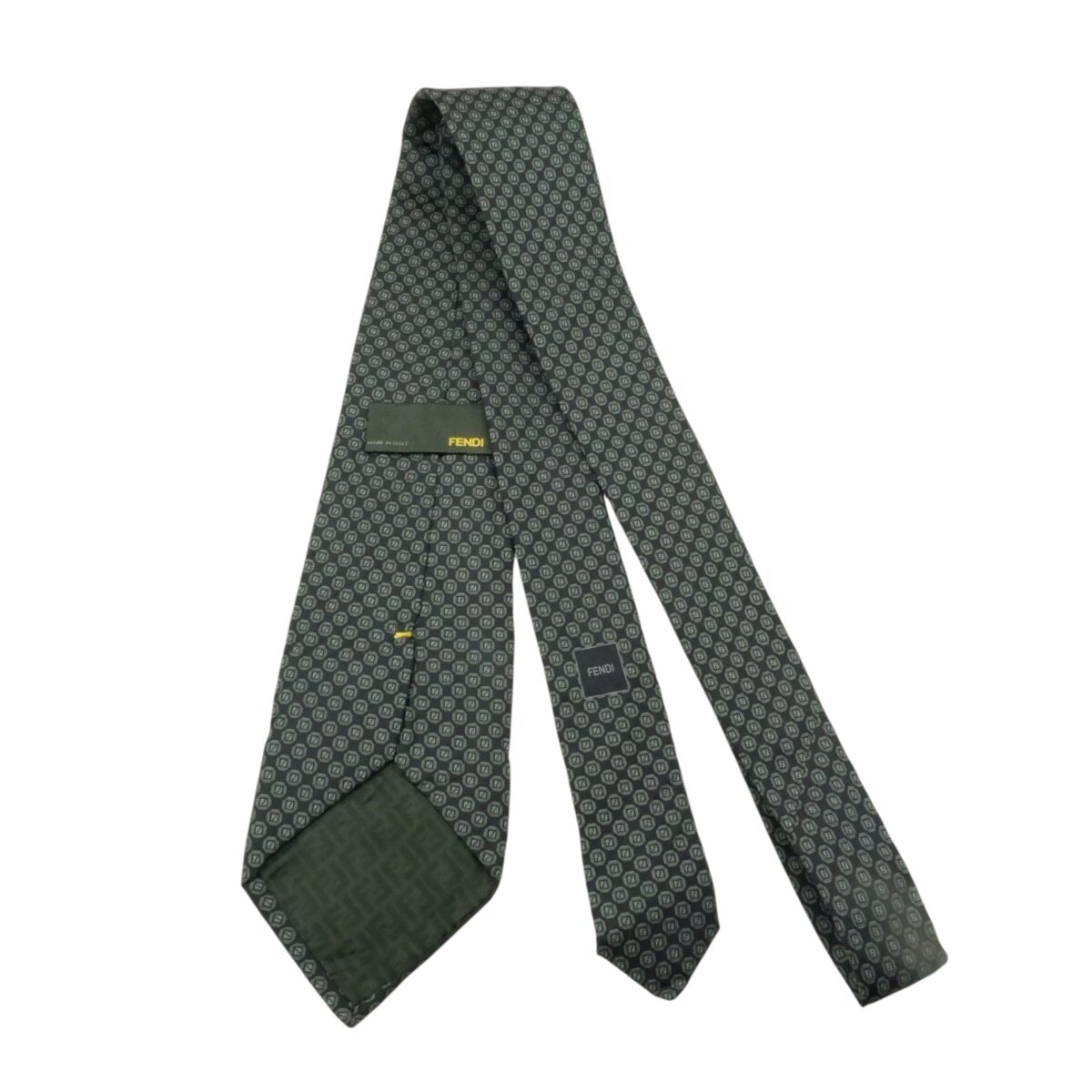 a15585 4 Fendi Tie Silk Black Italy (US Import Tax Included) มุมที่ 4