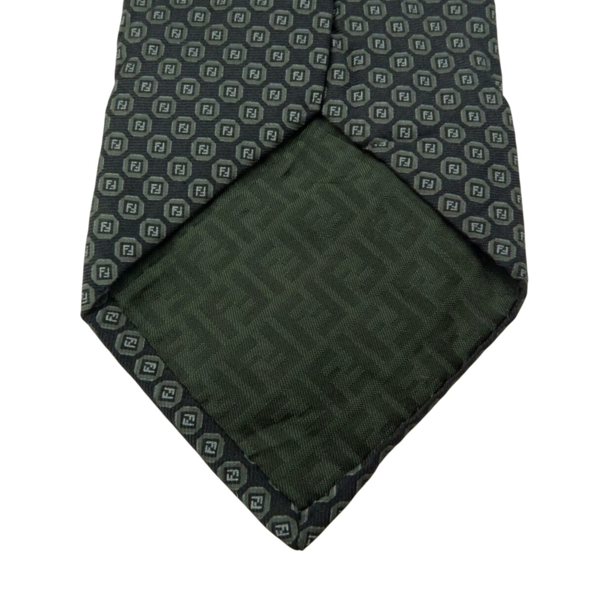 a15585 5 Fendi Tie Silk Black Italy (US Import Tax Included) มุมที่ 5