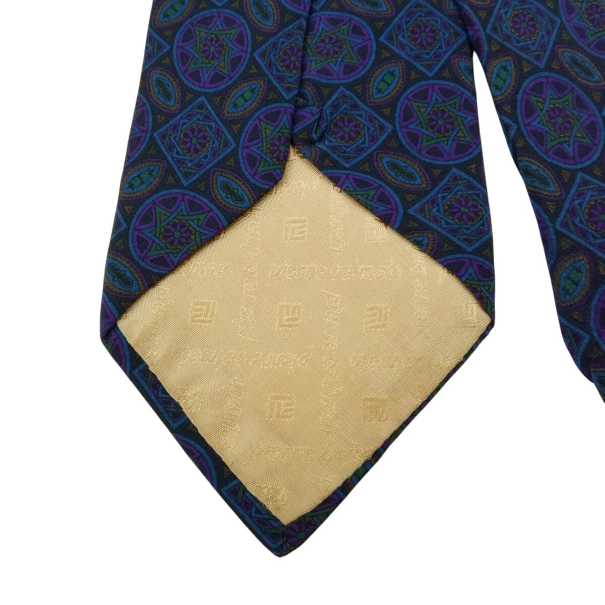 Pierre Balmain Tie Silk Blue Geometric France (US Import Tax Included) | mesabb clothing Pierre Balmain Tie Silk Blue Geometric France (US Import Tax Included) มุมที่ 5