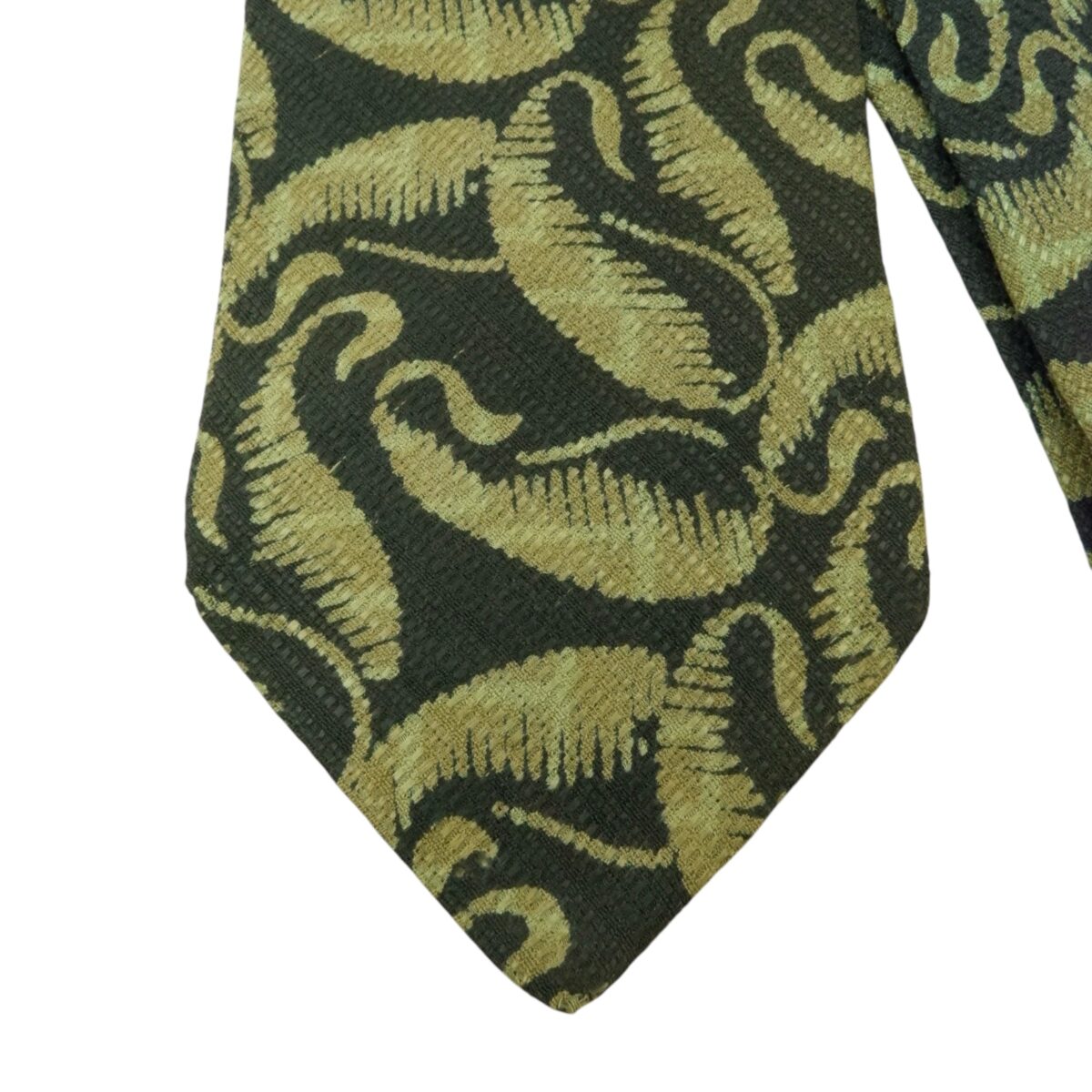 a15594 3 Emporio Armani Tie Silk Black Leaf Italy (US Import Tax Included) มุมที่ 3