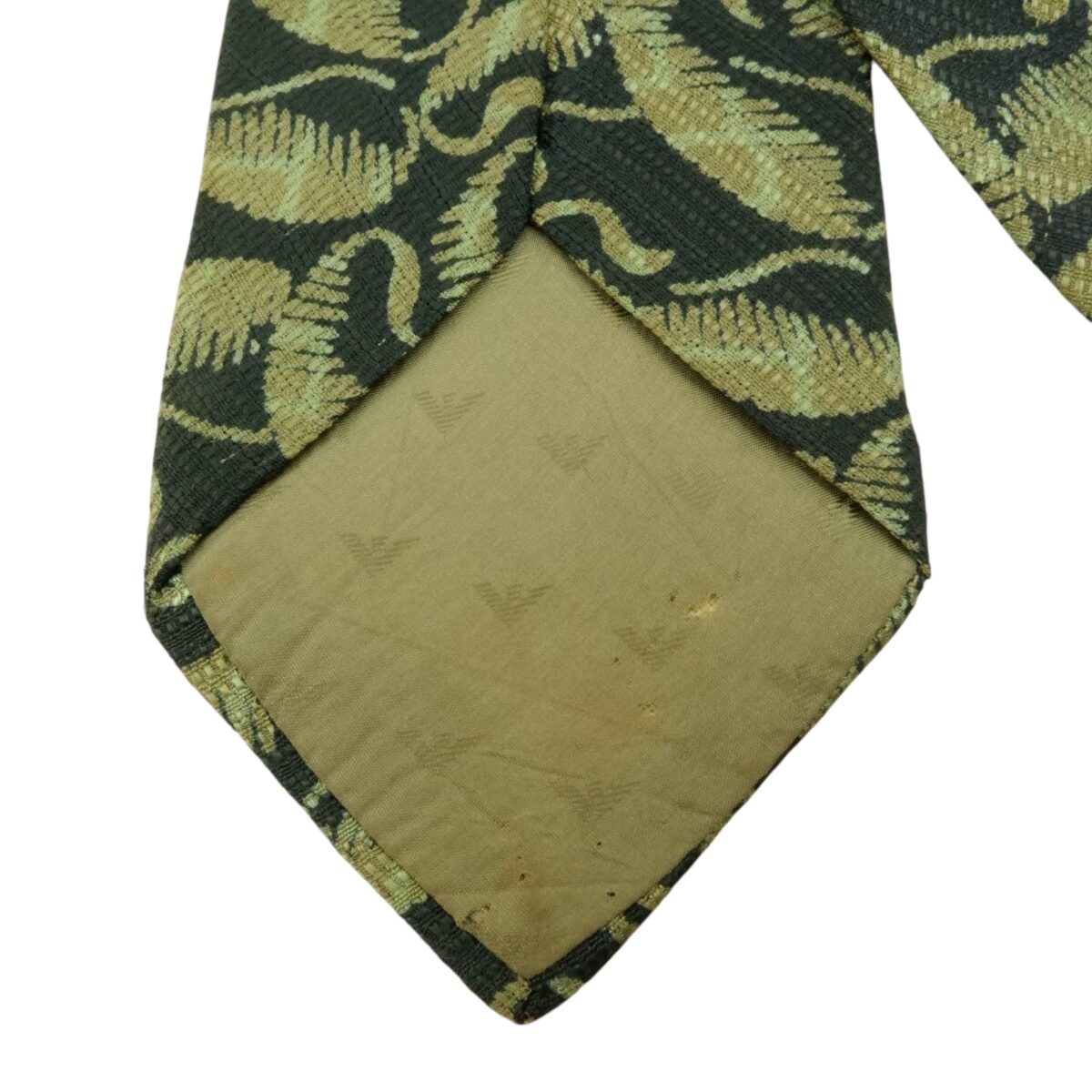 a15594 5 Emporio Armani Tie Silk Black Leaf Italy (US Import Tax Included) มุมที่ 5